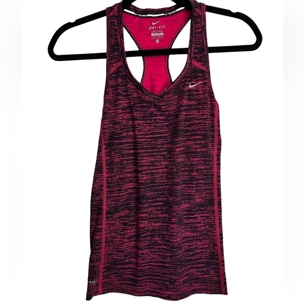Nike Running Miler Purple Pink Dri-Fit V-Neck Racerback Tank Top- Size X-Small